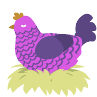 A orchid and overcast chicken with a lace pattern