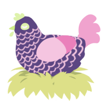 A overcast and pink chicken with a lace pattern