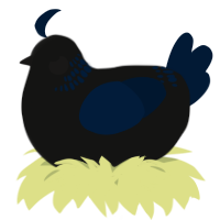 A black and tumblr chicken with a neck-band pattern