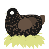A sable and bark chicken with a speckle pattern