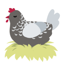 A grey and mist chicken with a half-lace pattern