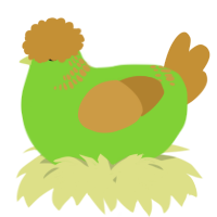 A grass and gold chicken with a neck-band pattern