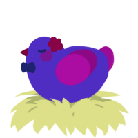 A indigo and plum chicken