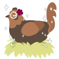 A bark and brown chicken with a head pattern