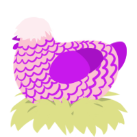 A rose and amethyst chicken with a lace pattern