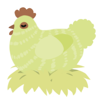 A lemon chicken with a bar pattern