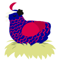 Like A G666, a navy and maroon chicken with a lace pattern