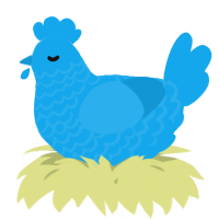 A sky chicken with a lace pattern