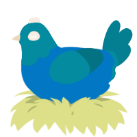 A sapphire and sea chicken with a head pattern