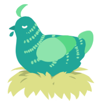 A turquoise and spring chicken with a half-bar pattern
