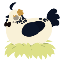 A cream and tumblr chicken with a neck-speckle pattern