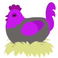 (unnamed), a grey and amethyst chicken with a head pattern