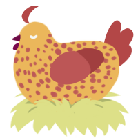 (unnamed), a honey and red chicken with a speckle pattern