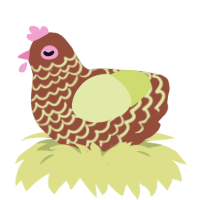A russet and lemon chicken with a lace pattern