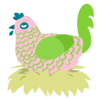 (unnamed), a rose and grass chicken with a lace pattern