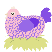(unnamed), a rose and blurple chicken with a lace pattern