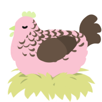 A rose and bark chicken with a half-lace pattern