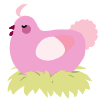 A pink and rose chicken