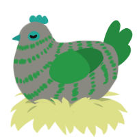 A ash and viridian chicken with a bar pattern