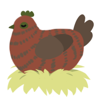 tree bark, a russet and bark chicken with a bar pattern