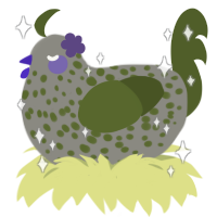 Mossy Rock, a ash and olive chicken with a speckle pattern