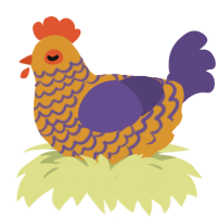 Peanut Butter Jelly, a orange and overcast chicken with a lace pattern