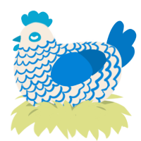 Porcelain, a cream and sapphire chicken with a lace pattern