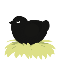 A black chicken with a lace pattern