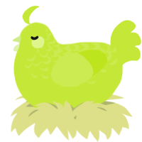 A lime chicken with a half-lace pattern