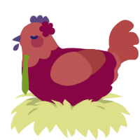 Overgrown Brambles, a maroon and red chicken with a head pattern