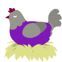 A violet and ash chicken with a head pattern