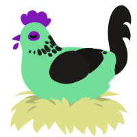 glowstick_rename, a spring and sable chicken with a neck-speckle pattern