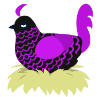 (unnamed), a black and amethyst chicken with a lace pattern