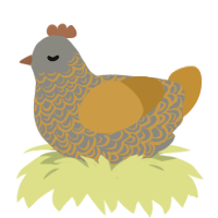 A ash and gold chicken with a double-lace pattern