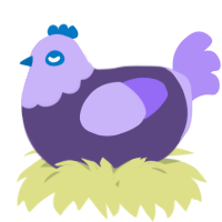 A overcast and lilac chicken with a head pattern