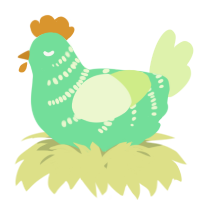 A spring and apple chicken with a half-bar pattern