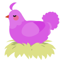 A orchid chicken with a head pattern