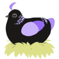 A sable and lilac chicken with a neck-band pattern