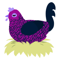 lacy, a plum and tumblr chicken with a double-lace pattern