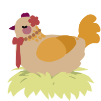 A beige and orange chicken with a neck-speckle pattern
