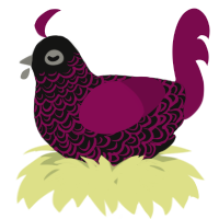 A black and wine chicken with a double-lace pattern