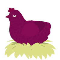 A wine chicken with a lace pattern