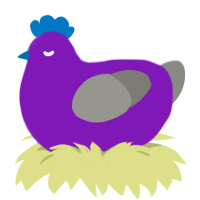 purple guy, a violet and ash chicken