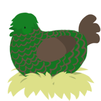 A leaf and bark chicken with a lace pattern