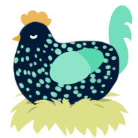 scintillans, a tumblr and mint chicken with a speckle pattern