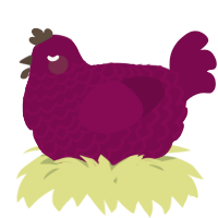 A wine chicken with a lace pattern