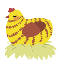 A yellow and russet chicken with a bar pattern