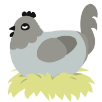 Pigeon, a silver and ash chicken with a head pattern