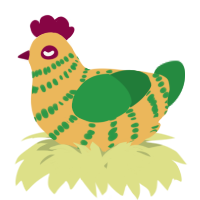 A honey and viridian chicken with a bar pattern