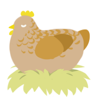 (unnamed), a beige and gold chicken with a half-lace pattern